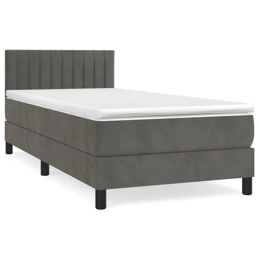 Sommier à lattes de lit avec matelas Gris foncé 100x200 cm - 2