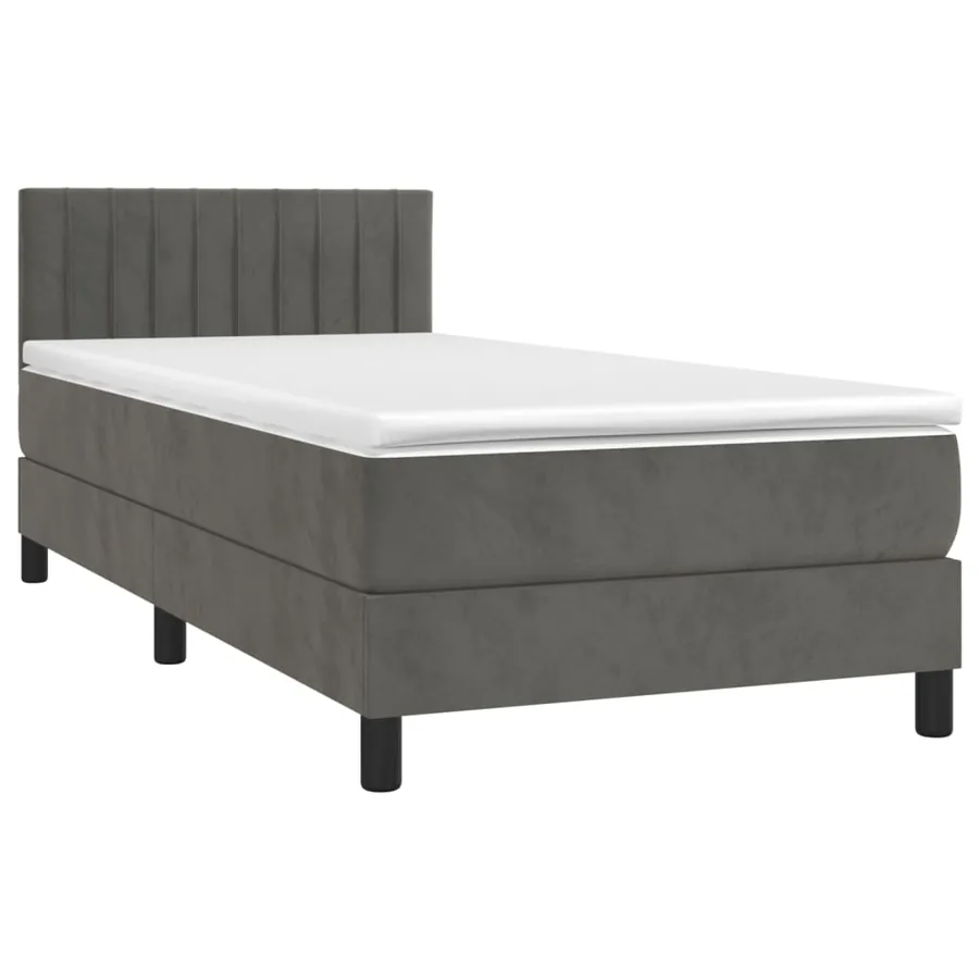 Sommier à lattes de lit avec matelas Gris foncé 100x200 cm - 3