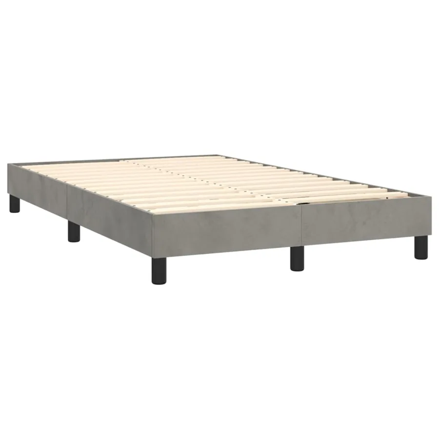 Sommier à lattes de lit et matelas Gris clair 120x200cm Velours - 4