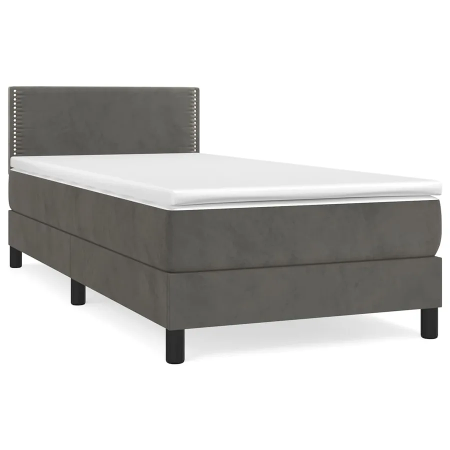 Sommier à lattes de lit avec matelas Gris foncé 100x200 cm - 2