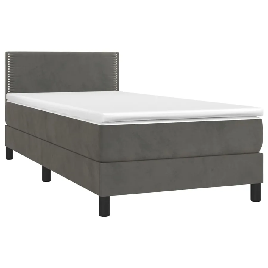 Sommier à lattes de lit avec matelas Gris foncé 100x200 cm - 3