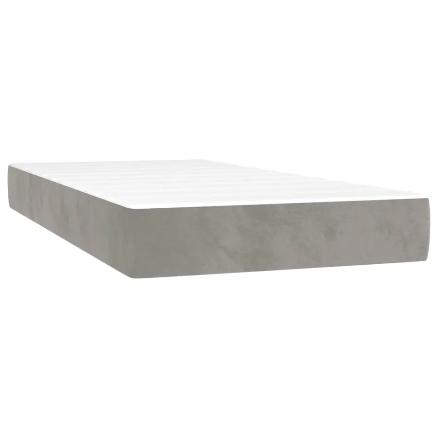 Sommier à lattes de lit et matelas Gris clair 80x200 cm Velours - 5