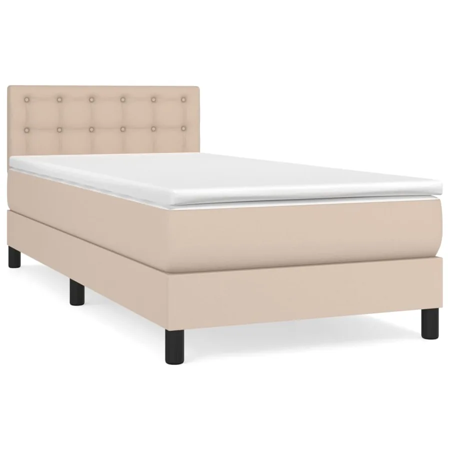 Sommier à lattes de lit avec matelas Cappuccino 100x200 cm - 2