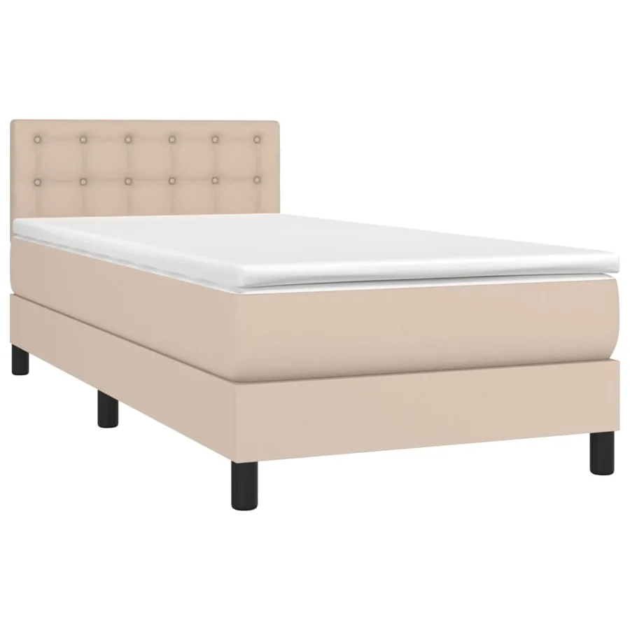 Sommier à lattes de lit avec matelas Cappuccino 100x200 cm - 3