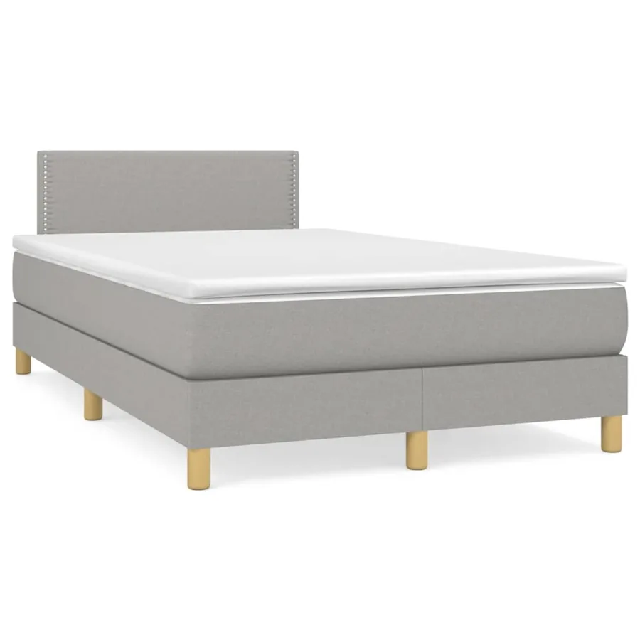 Sommier à lattes de lit avec matelas Gris clair 120x200cm Tissu - 2
