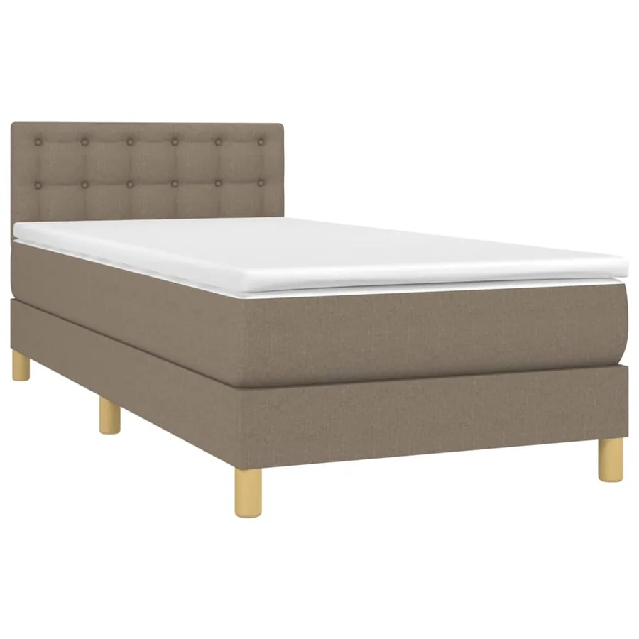 Sommier à lattes de lit avec matelas Taupe 80x200 cm Tissu - 3