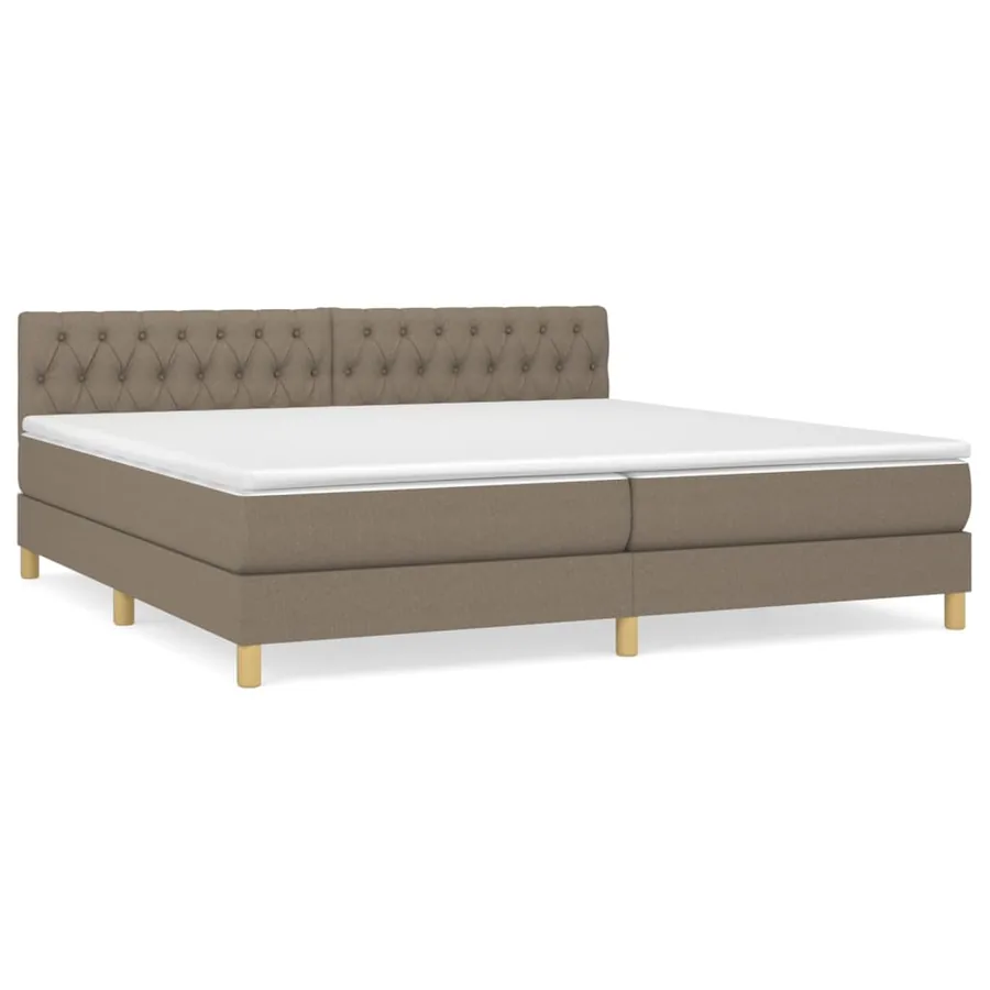 Sommier à lattes de lit avec matelas Taupe 200x200 cm Tissu - 2