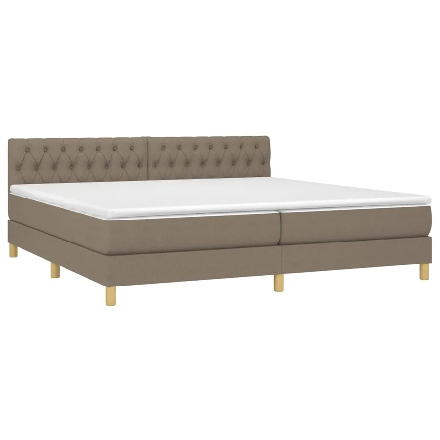 Sommier à lattes de lit avec matelas Taupe 200x200 cm Tissu - 3