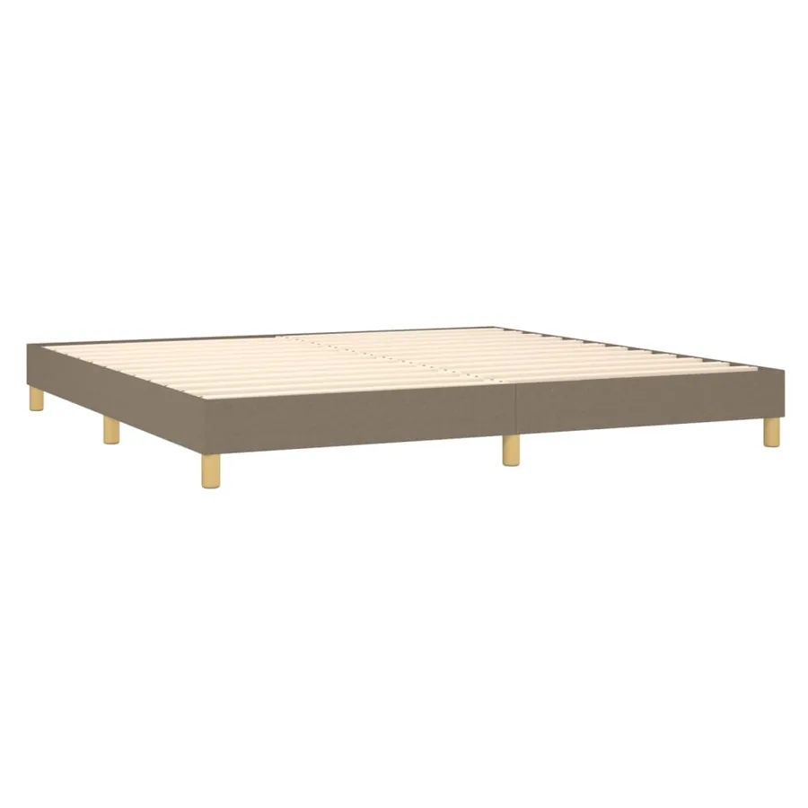 Sommier à lattes de lit avec matelas Taupe 200x200 cm Tissu - 4