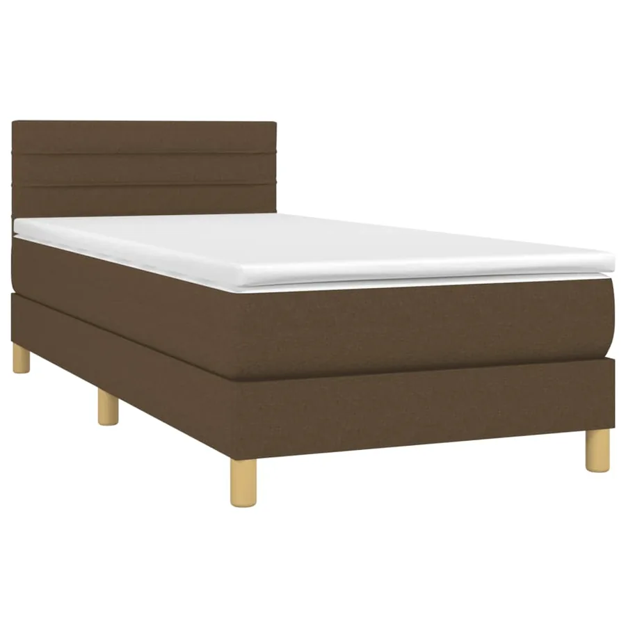 Sommier à lattes de lit avec matelas Marron foncé 80x200 cm - 3