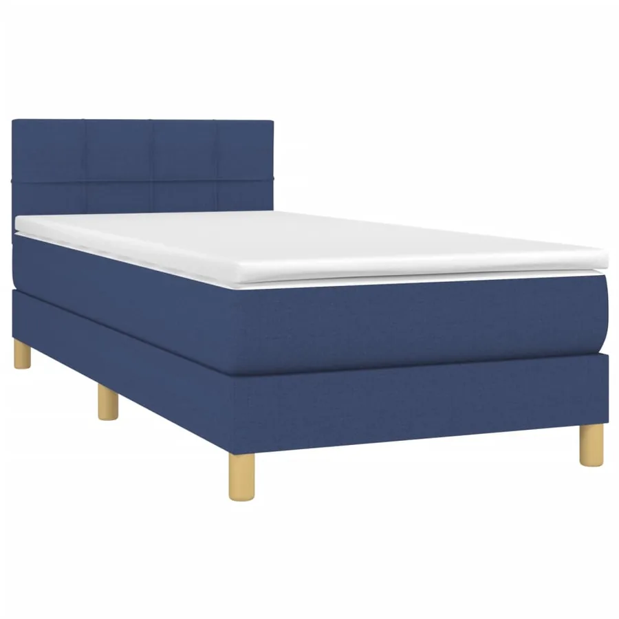 Sommier à lattes de lit avec matelas Bleu 80x200 cm Tissu - 3
