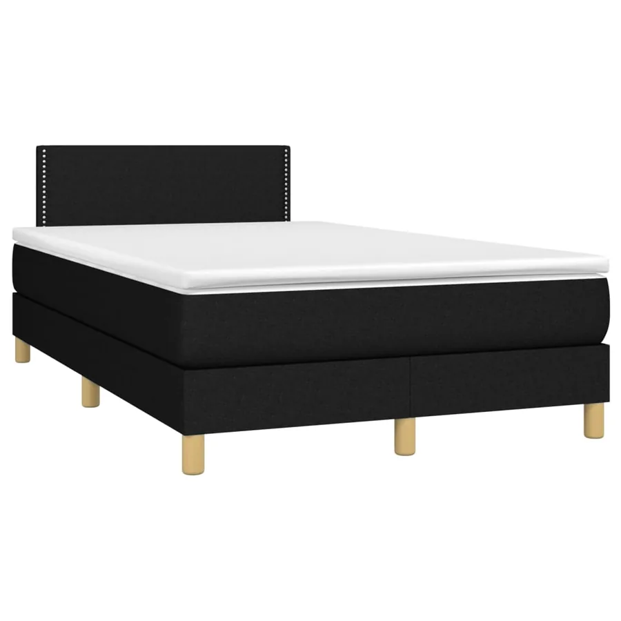 Sommier à lattes de lit avec matelas Noir 120x200 cm Tissu - 3