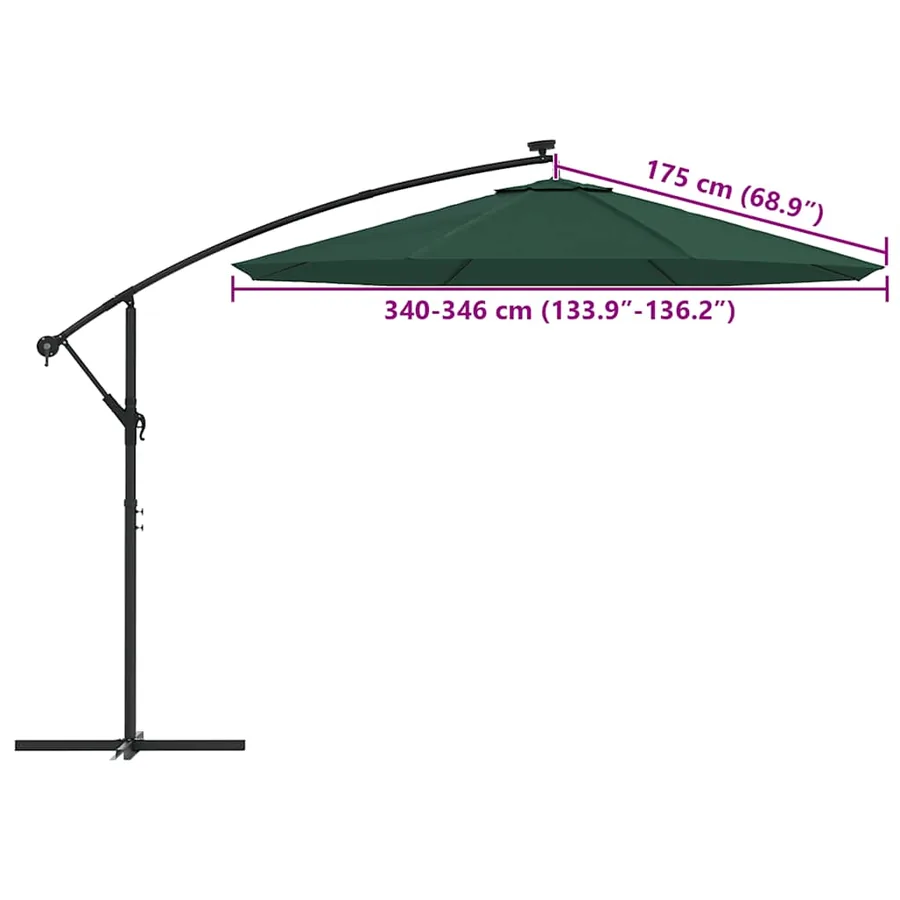 Tissu de remplacement pour parasol déporté Vert 350 cm - 8