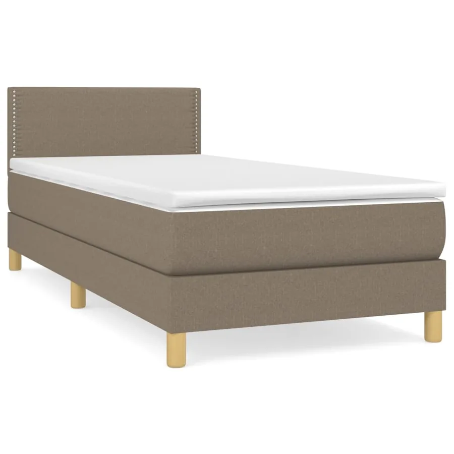 Sommier à lattes de lit avec matelas Taupe 90x200 cm Tissu - 2