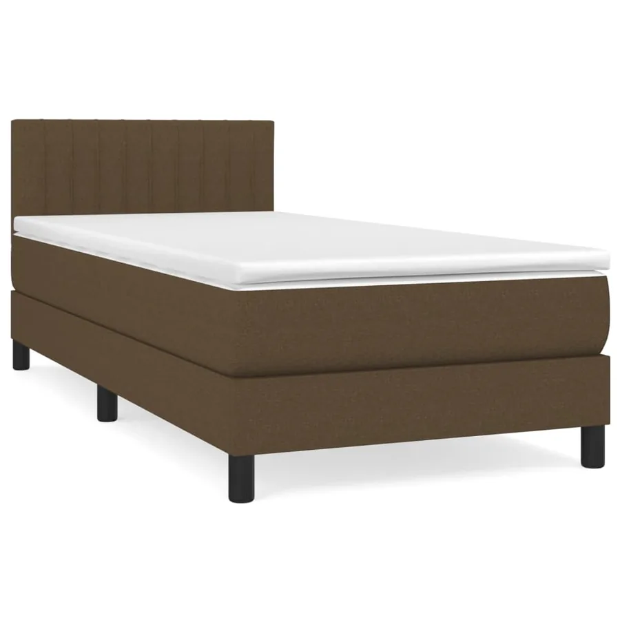 Sommier à lattes de lit avec matelas Marron foncé 90x190 cm - 2