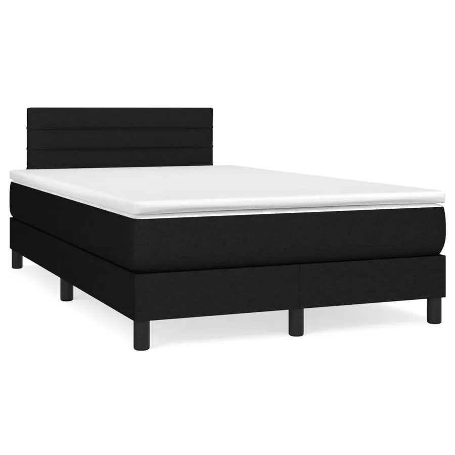 Sommier à lattes de lit avec matelas Noir 120x200 cm Tissu - 2