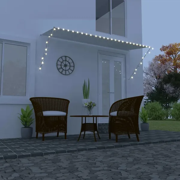 Auvent rétractable avec LED 350x150 cm Crème