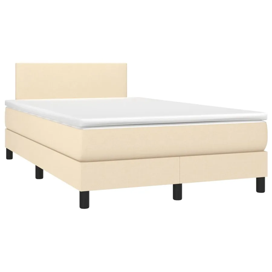 Sommier à lattes de lit avec matelas Crème 120x200 cm Tissu - 3