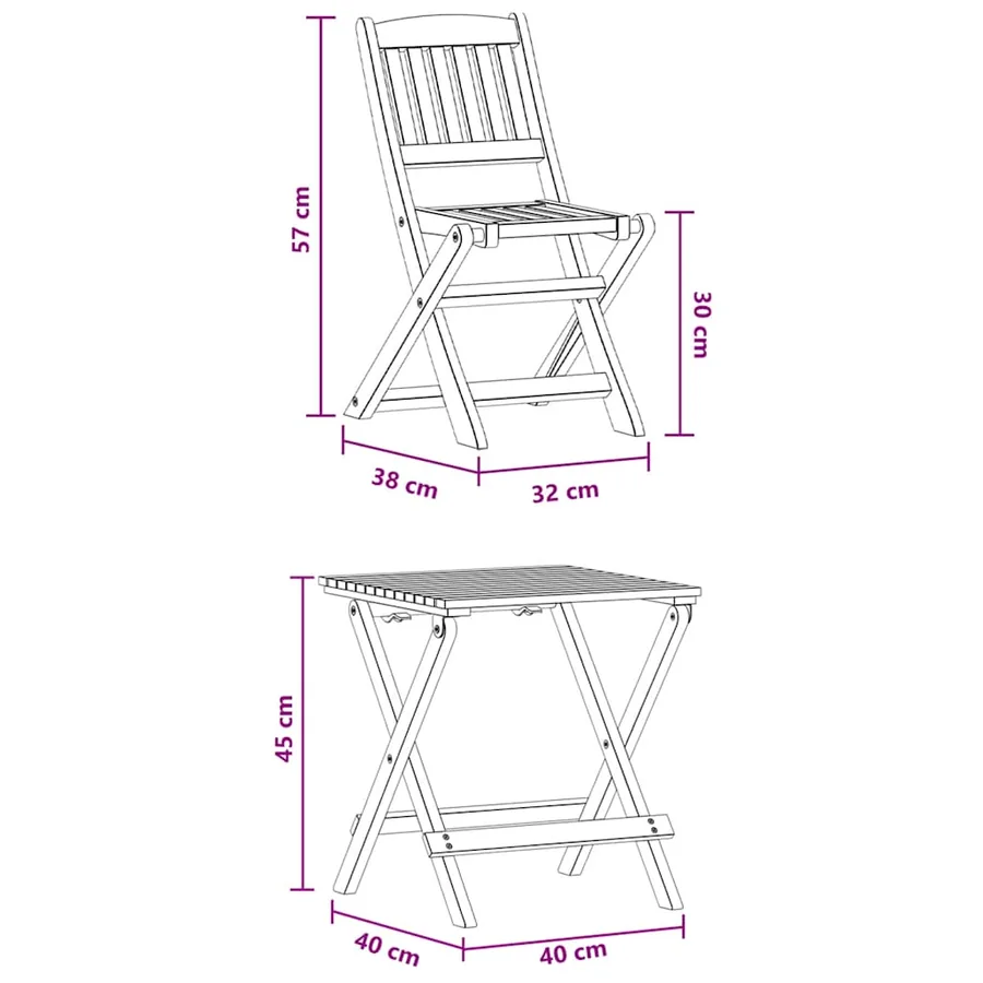 Ensemble de bistro 3 pcs pour enfants Bois d'eucalyptus solide - 10