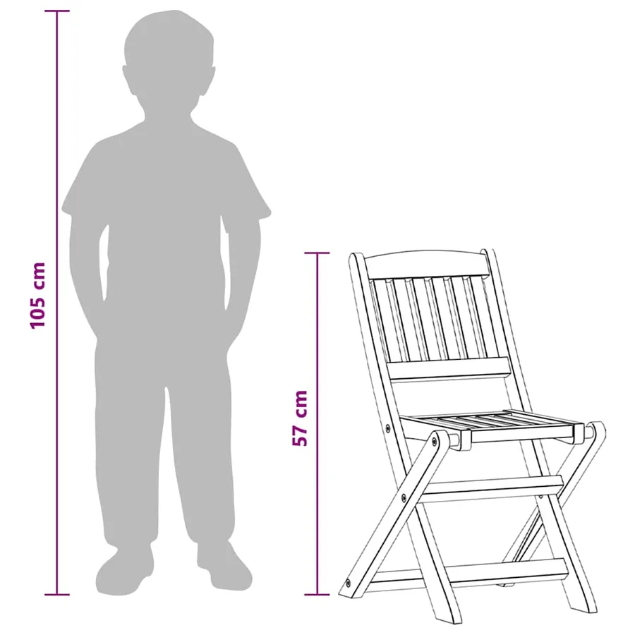 Ensemble de bistro 3 pcs pour enfants Bois d'eucalyptus solide - 11