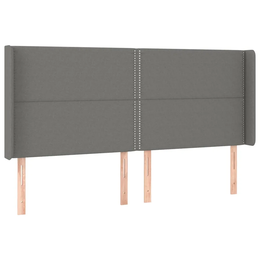 Sommier à lattes de lit matelas LED Gris foncé 200x200 cm Tissu - 7