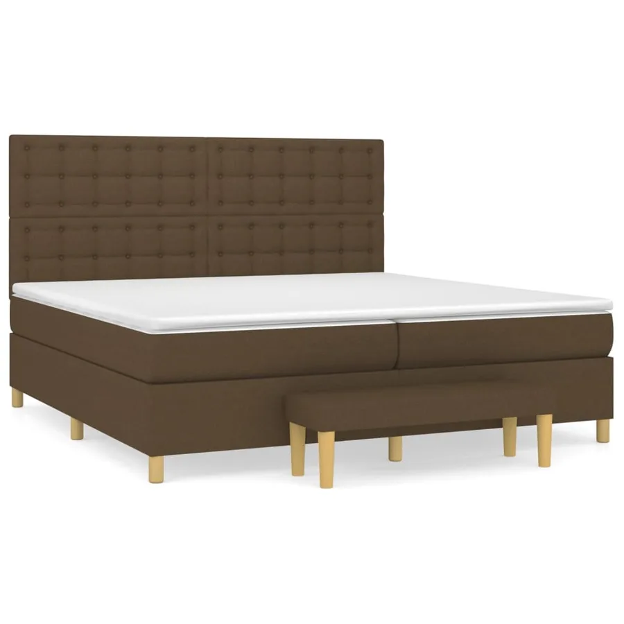 Sommier à lattes de lit avec matelas Marron foncé 200x200 cm - 2