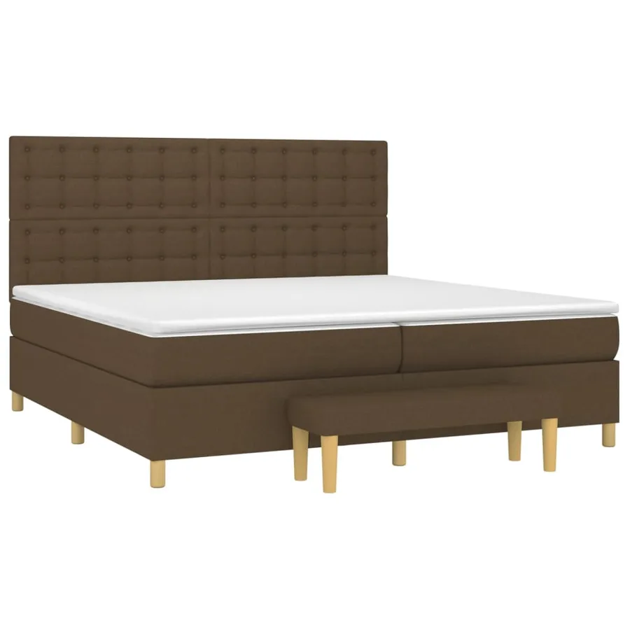 Sommier à lattes de lit avec matelas Marron foncé 200x200 cm - 3