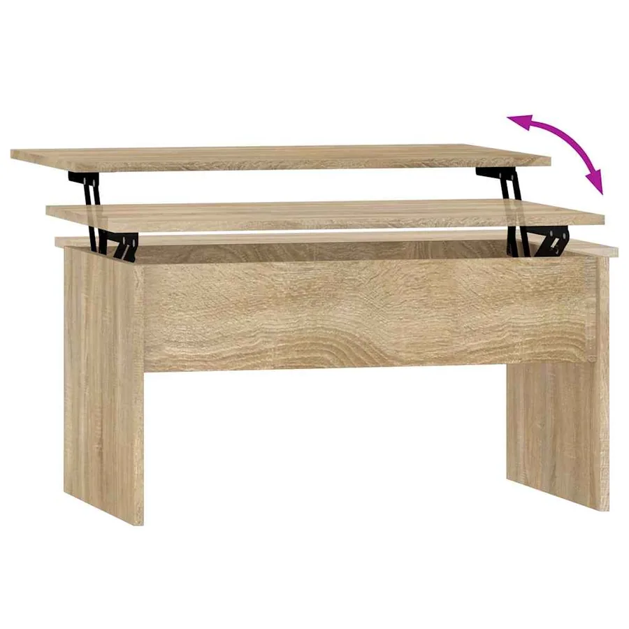 Table basse chêne sonoma 80x50,5x41,5 cm bois d'ingénierie - 6