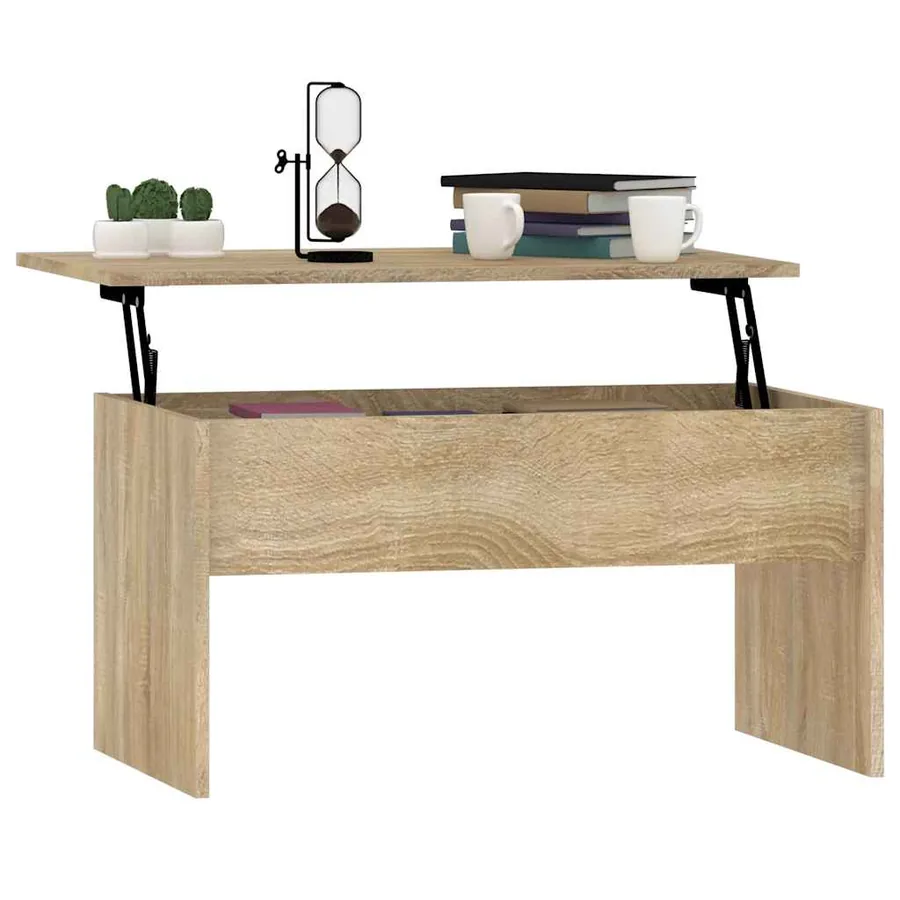 Table basse chêne sonoma 80x50,5x41,5 cm bois d'ingénierie - 7