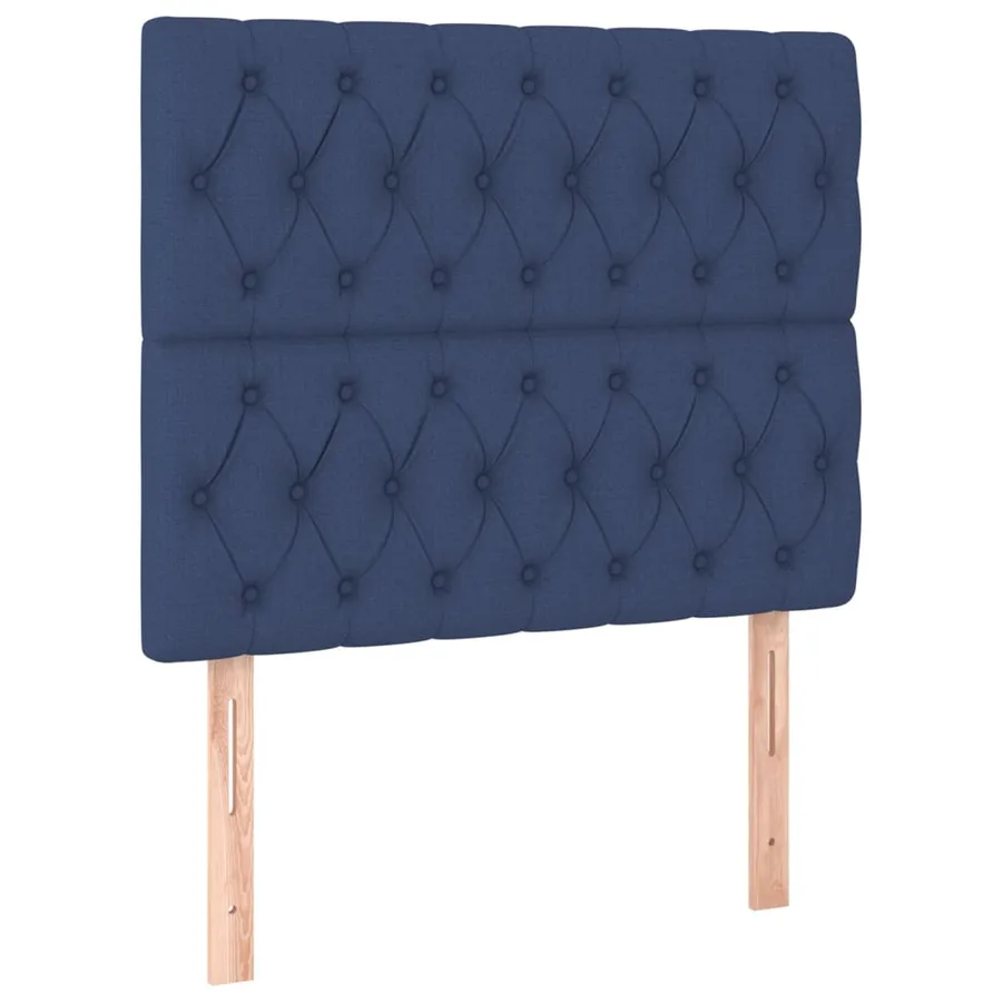 Sommier à lattes de lit avec matelas Bleu 100x200 cm Tissu - 5