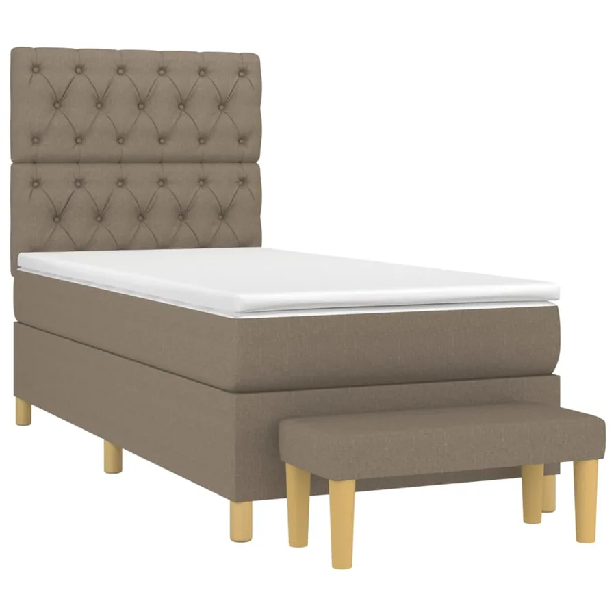 Sommier à lattes de lit avec matelas Taupe 80x200 cm Tissu - 3