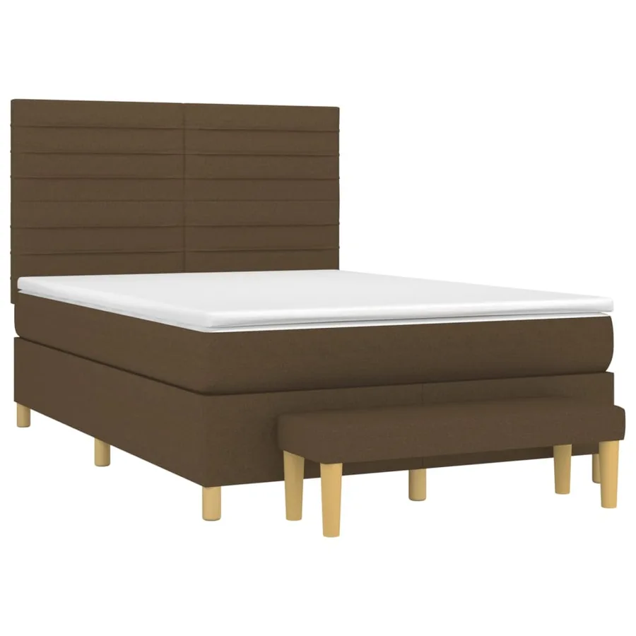 Sommier à lattes de lit avec matelas Marron foncé 140x200 cm - 3