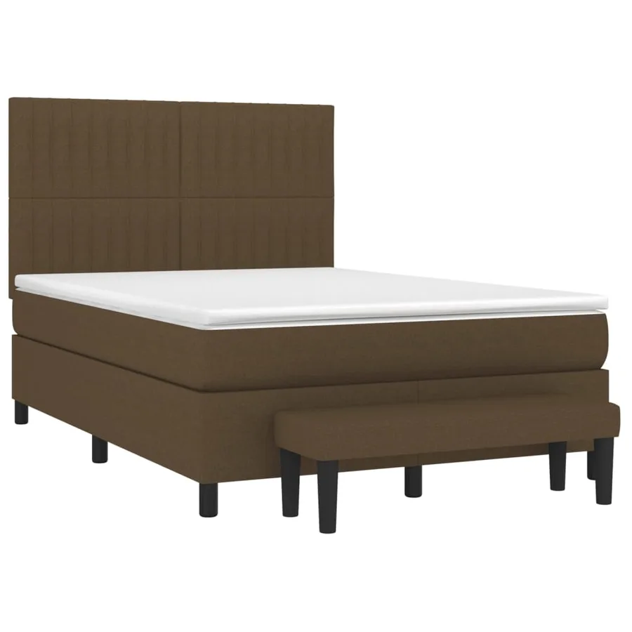 Sommier à lattes de lit avec matelas Marron foncé 140x200 cm - 3