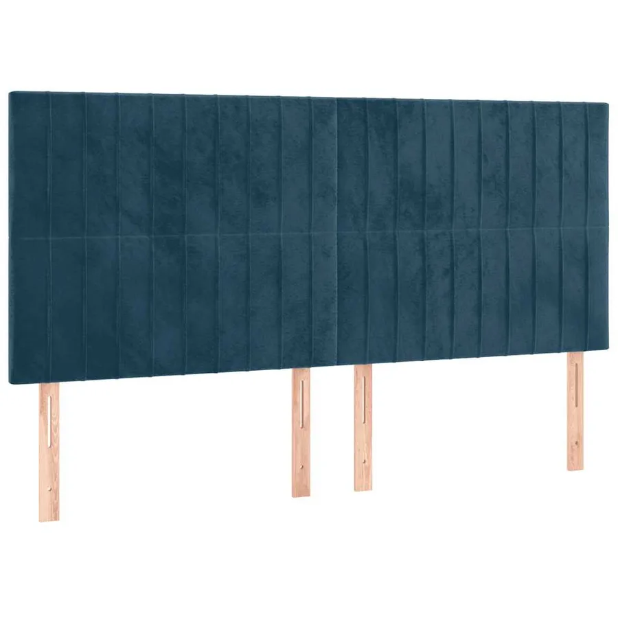 Sommier à lattes de lit matelas et LED Bleu foncé 200x200 cm - 7