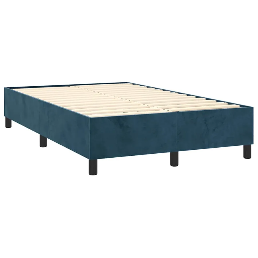 Sommier à lattes de lit avec matelas LED Bleu foncé 120x200 cm - 5