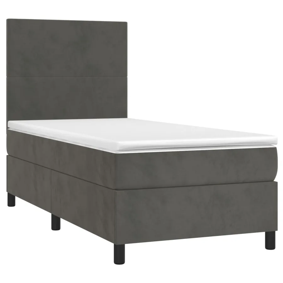 Sommier à lattes de lit avec matelas LED Gris foncé 100x200 cm - 3