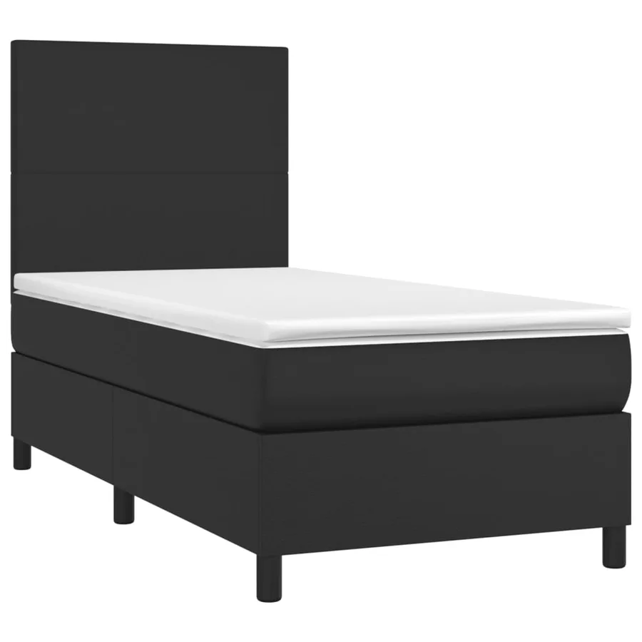Sommier à lattes de lit avec matelas et LED Noir 80x200 cm - 3
