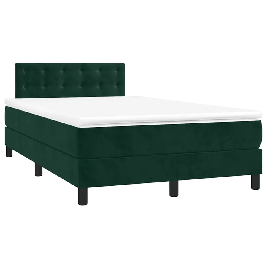 Sommier à lattes de lit avec matelas LED Vert foncé 120x200 cm - 3