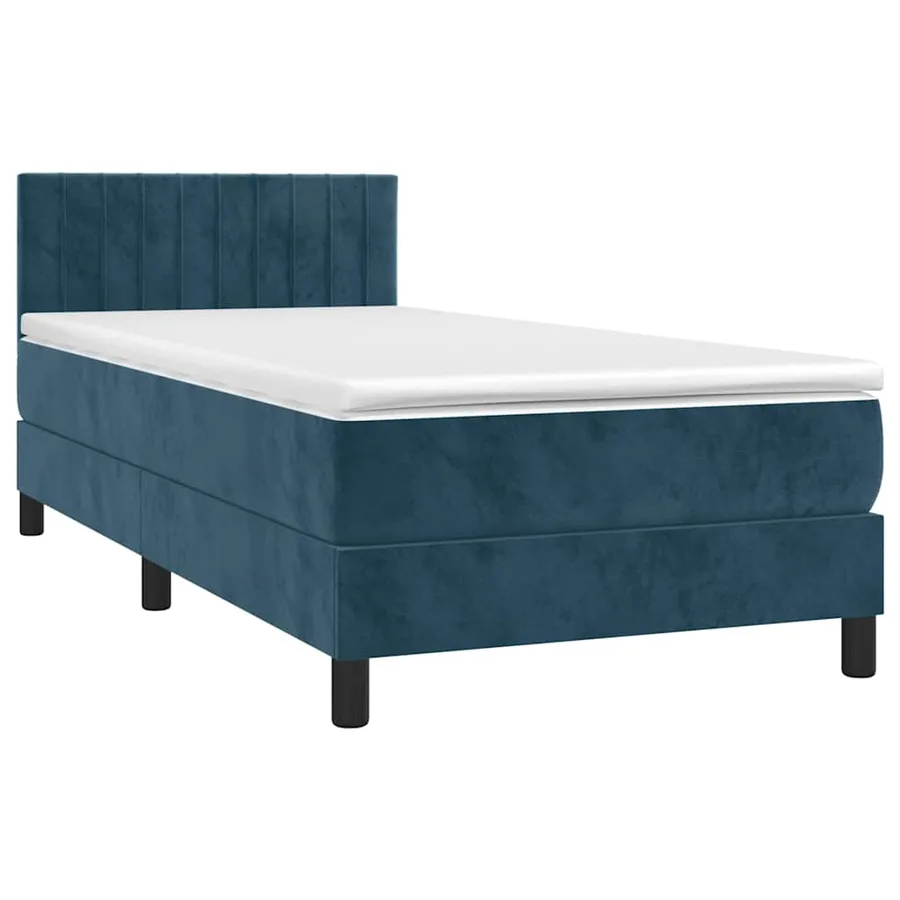 Sommier à lattes de lit avec matelas LED Bleu foncé 100x200 cm - 3