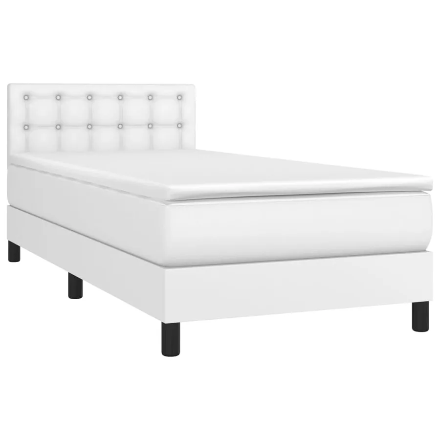Sommier à lattes de lit avec matelas et LED Blanc 100x200 cm - 3
