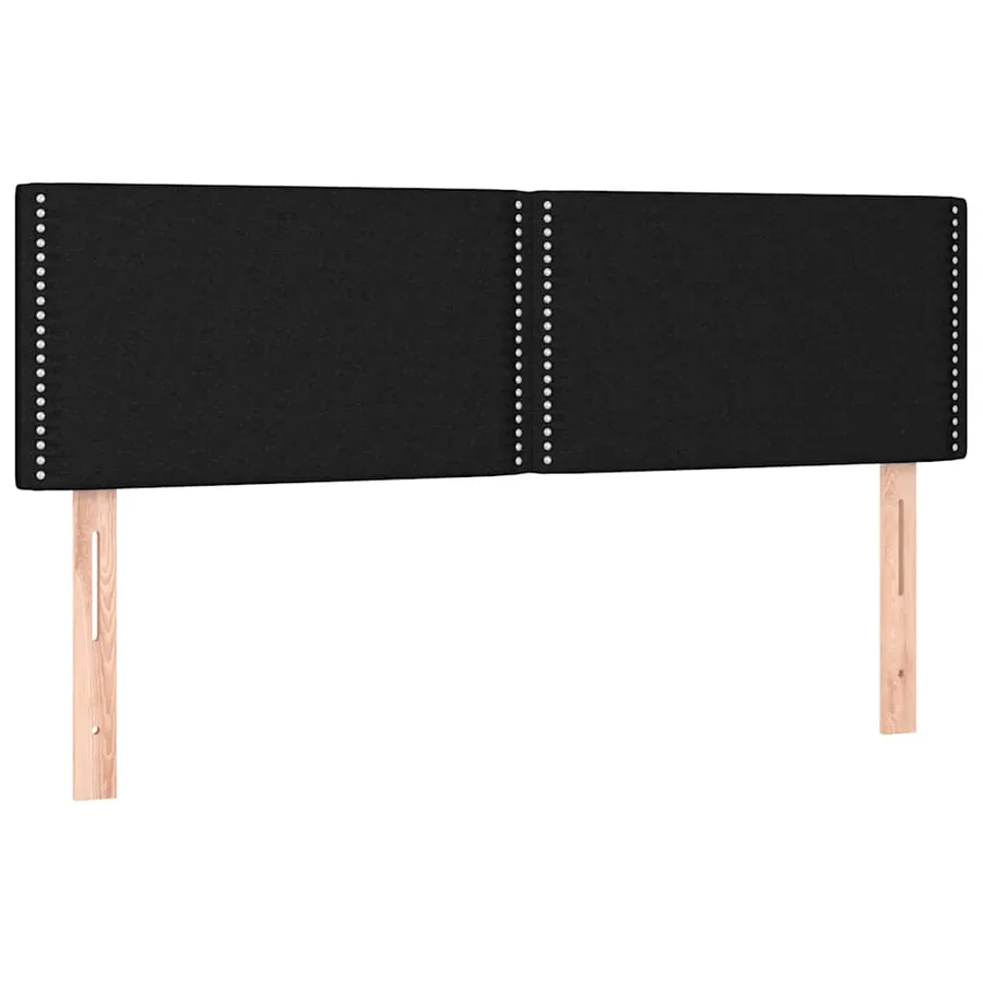 Sommier à lattes de lit avec matelas LED Noir 140x200 cm Tissu - 7
