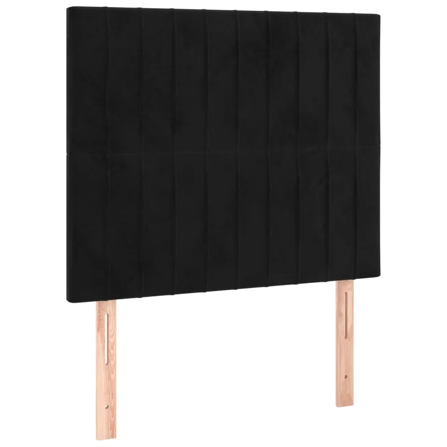 Sommier à lattes de lit avec matelas Noir 90x190 cm Velours - 6