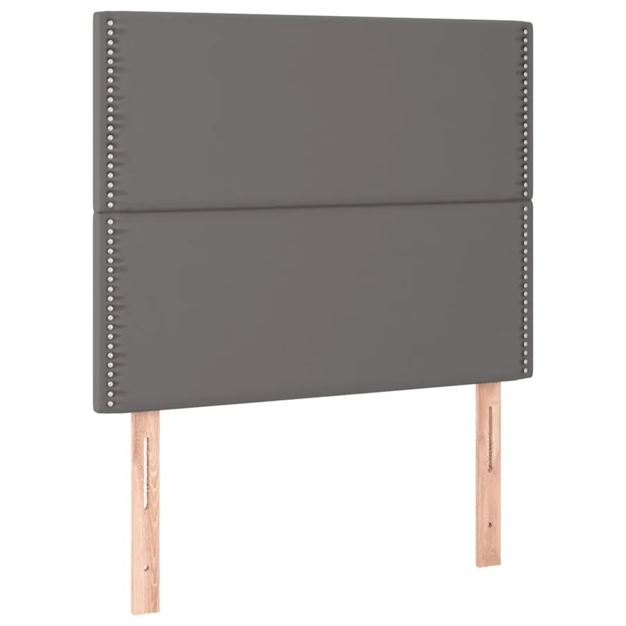 Sommier à lattes de lit avec matelas Gris 90x200 cm Similicuir - 6