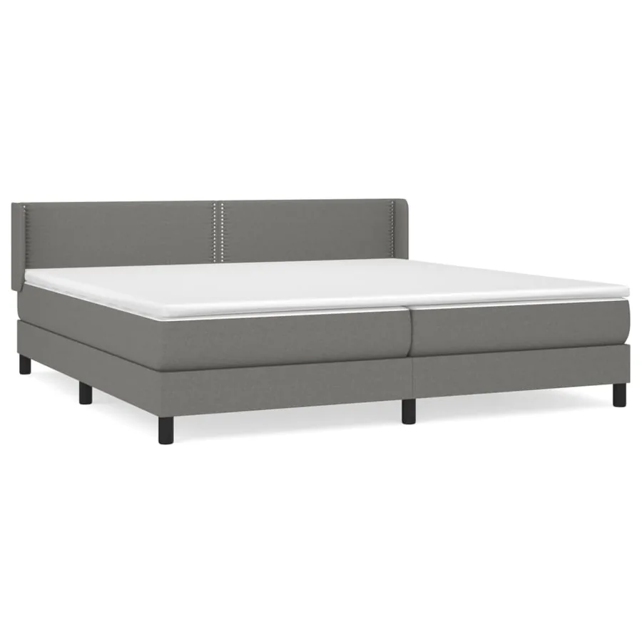 Sommier à lattes de lit avec matelas Gris foncé 200x200cm Tissu - 2