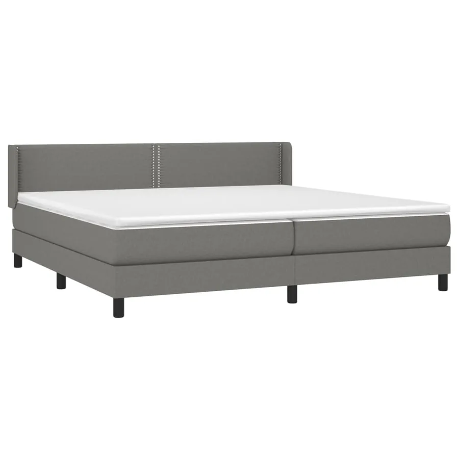 Sommier à lattes de lit avec matelas Gris foncé 200x200cm Tissu - 3