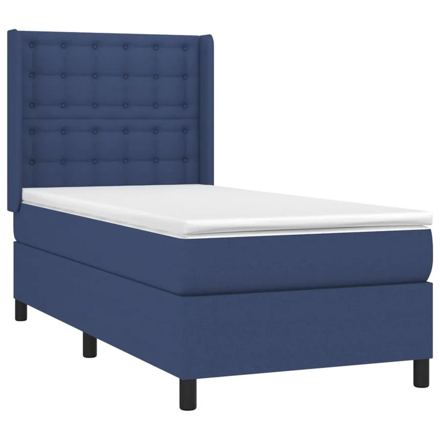 Sommier à lattes de lit avec matelas Bleu 80x200 cm Tissu - 3