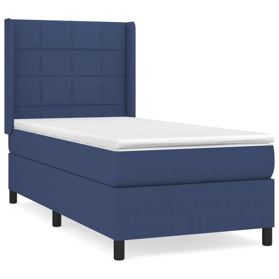 Sommier à lattes de lit avec matelas Bleu 80x200 cm Tissu - 2