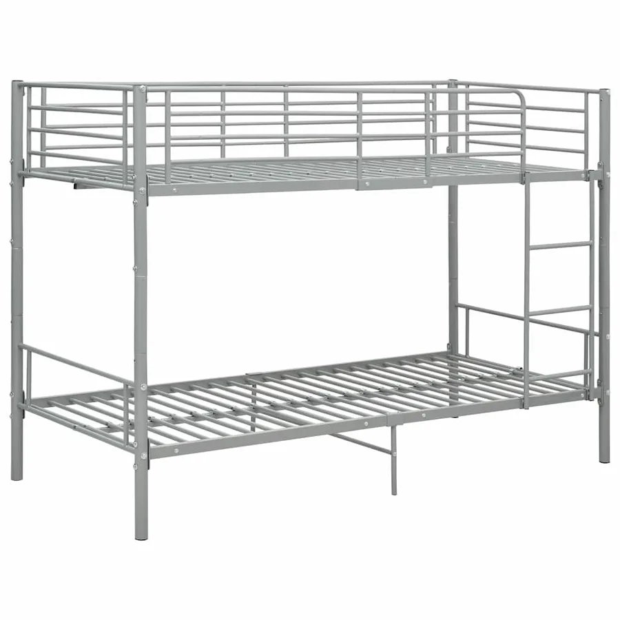 Lit superposé sans matelas gris métal 90x200 cm - 2