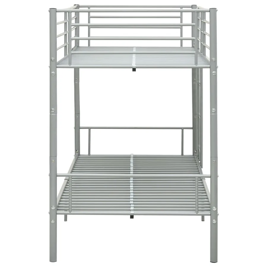 Lit superposé sans matelas gris métal 90x200 cm - 4