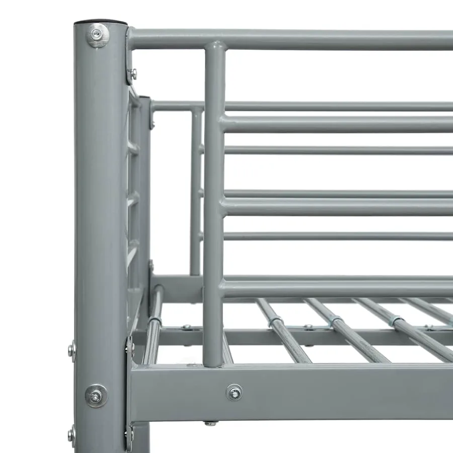 Lit superposé sans matelas gris métal 90x200 cm - 5